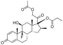 ベタメタゾン21-酢酸-17-プロピオン酸 化学構造式