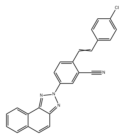 2-[2-(4-chlorophenyl)vinyl]-5-(2H-naphtho[1,2-d]triazol-2-yl)benzonitrile  Structure