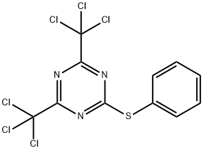 2-(Phenylthio)-4,6-bis(trichloromethyl)-1,3,5-triazine,5516-47-2,结构式