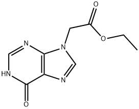 2-[(6-オキソ-1,9-ジヒドロ-6H-プリン)-9-イル]酢酸エチル 化学構造式