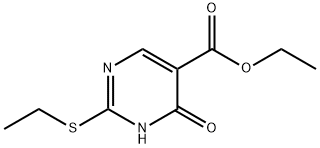 2-Ethylthio-1,4-dihydro-4-oxo-5-pyrimidinecarboxylic acid ethyl ester Struktur