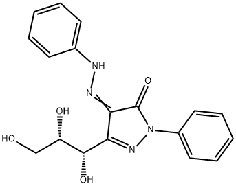 1-フェニル-4-(2-フェニルヒドラゾノ)-3-[(1S,2S)-1,2,3-トリヒドロキシプロピル]-5(4H)-ピラゾロン 化学構造式