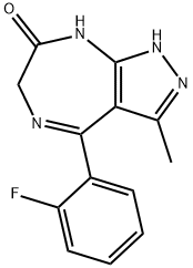 4-(2-Fluorophenyl)-6,8-dihydro-3-Methylpyrazolo[3,4-e][1,4]diazepin-7(1H)-one Struktur
