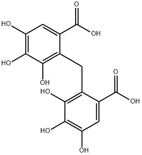 3,3',4,4',5,5'-hexahydroxy-2,2'-methylenedi(benzoic acid) Structure