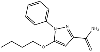 5-ブトキシ-1-フェニル-1H-ピラゾール-3-カルボアミド 化学構造式