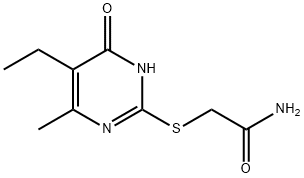 Acetamide, 2-[(5-ethyl-1,4-dihydro-6-methyl-4-oxo-2-pyrimidinyl)thio]- (9CI) Structure