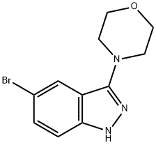 1H-Indazole,5-broMo-3-(4-Morpholinyl)- 化学構造式