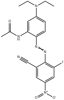 N-[2-[(2-cyano-6-iodo-4-nitrophenyl)azo]-5-(diethylamino)phenyl]acetamide Struktur