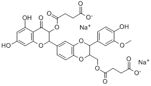 55254-34-7 丁二酸,1-[[(2R,3R)-6-[(2R,3R)-3-(3-羧基-1-氧代丙氧基)-3,4-二氢-5,7-二羟基-4-氧代-2H-1-苯并吡喃-2-基]-2,3-二氢-3-(4-羟基-3-甲氧基苯基)-1,4-苯并二噁烯-2-基]甲基]酯,钠盐