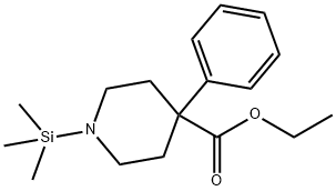 4-Phenyl-1-(trimethylsilyl)-4-piperidinecarboxylic acid ethyl ester,55255-40-8,结构式