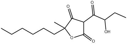 5-Hexyl-3-(2-hydroxy-1-oxobutyl)-5-methyl-2,4(3H,5H)-furandione,55255-65-7,结构式