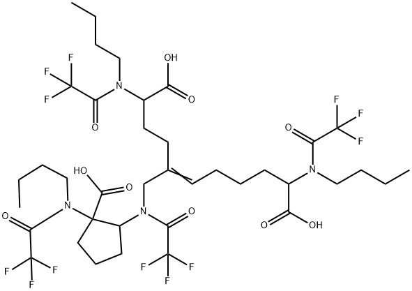 2,10-Bis[butyl(trifluoroacetyl)amino]-5-[[[2-[butyl(trifluoroacetyl)amino]-2-carboxycyclopentyl](trifluoroacetyl)amino]methyl]-5-undecenedioic acid|