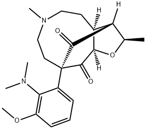 (2R,3R,3aS,9R,10aR)-9-[2-(Dimethylamino)-3-methoxyphenyl]decahydro-2,6-dimethyl-3,9-methano-10H-furo[3,2-d]azonine-10,11-dione Struktur