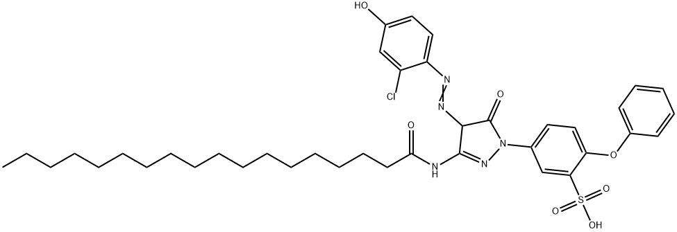 1-(3-SULFO-4-PHENOXY-PHENYL)-3-OCTADECANAMIDO-4-(2-CHLOR-4-HYDROXY)-PHENYLAZO-PYRAZOLINE-5-ONE Struktur