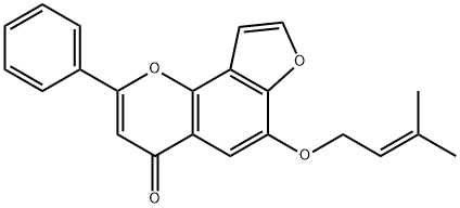 6-[(3-Methyl-2-butenyl)oxy]-2-phenyl-4H-furo[2,3-h]-1-benzopyran-4-one,55303-88-3,结构式