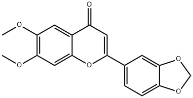 2-(1,3-Benzodioxol-5-yl)-6,7-dimethoxy-4H-1-benzopyran-4-one Struktur