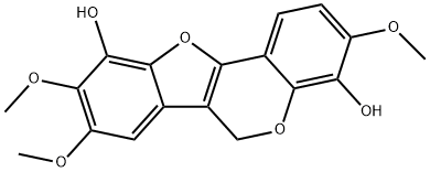 3,8,9-Trimethoxy-6H-benzofuro[3,2-c][1]benzopyran-4,10-diol,55306-14-4,结构式