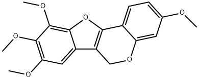 3,8,9,10-テトラメトキシ-6H-ベンゾフロ[3,2-c][1]ベンゾピラン 化学構造式