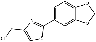 2-(1,3-ベンゾジオキソール-5-イル)-4-(クロロメチル)-1,3-チアゾール 化学構造式