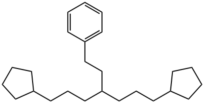 [6-Cyclopentyl-3-(3-cyclopentylpropyl)hexyl]benzene,55334-31-1,结构式