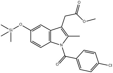 1-(4-クロロベンゾイル)-2-メチル-5-(トリメチルシリル)オキシ-1H-インドール-3-酢酸メチル 化学構造式