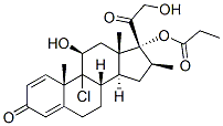 9Α-氯-16Β-甲基孕甾-1,4-二烯-11Β,17Α,21-三醇-3,20-二酮-17-丙酸酯,5534-18-9,结构式