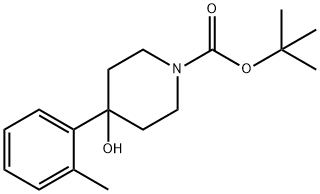 1-BOC-4-(2-METHYLPHENYL)-4-HYDROXYPIPERIDINE 化学構造式