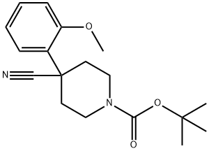 1-N-BOC-4-CYANO-4-(2-METHOXYPHENYL)PIPERIDINE Struktur