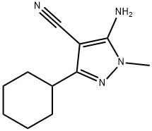 5-Amino-3-cyclohexyl-1-methyl-1H-pyrazole-4-carbonitrile 化学構造式