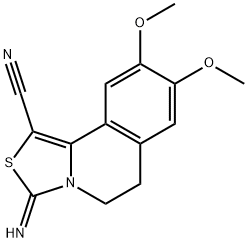 5,6-Dihydro-3-imino-8,9-dimethoxythiazolo[4,3-a]isoquinoline-1-carbonitrile Struktur