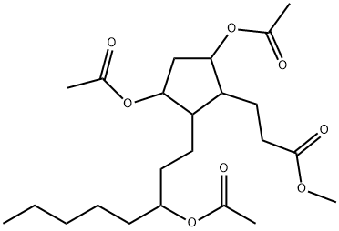 3,5-Bis(acetyloxy)-2-[3-(acetyloxy)octyl]cyclopentanepropanoic acid methyl ester 结构式