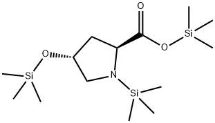 (4R)-1-(トリメチルシリル)-4-(トリメチルシリルオキシ)-L-プロリントリメチルシリル 化学構造式