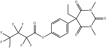 2,2,3,3,4,4,4-Heptafluorobutanoic acid 4-(5-ethyl-1,3-dimethyl-2,4,6-trioxohexahydropyrimidin-5-yl)phenyl ester Structure