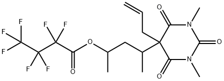 2,2,3,3,4,4,4-Heptafluorobutanoic acid 3-[hexahydro-1,3-dimethyl-2,4,6-trioxo-5-(2-propenyl)pyrimidin-5-yl]-1-methylbutyl ester Structure