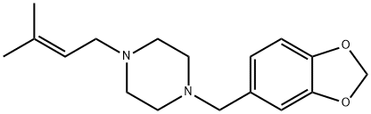 1-(3-メチル-2-ブテニル)-4-(3,4-メチレンジオキシベンジル)ピペラジン 化学構造式