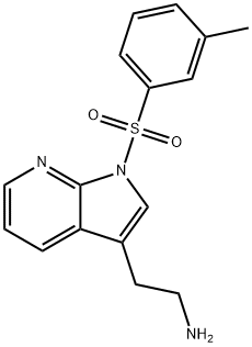 1H-Pyrrolo[2,3-b]pyridine-3-ethanamine, 1-[(3-methylphenyl)sulfonyl]- Struktur