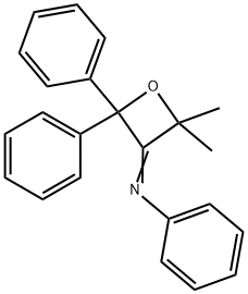 N-(2,2-ジメチル-4,4-ジフェニルオキセタン-3-イリデン)ベンゼンアミン 化学構造式