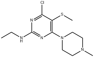 N-Ethyl-4-chloro-6-(4-methylpiperazino)-5-(methylthio)pyrimidin-2-amine,55477-17-3,结构式