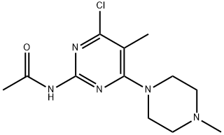 N-[4-Chloro-6-(4-methylpiperazino)-5-methylpyrimidin-2-yl]acetamide,55477-34-4,结构式