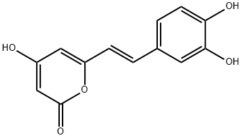 6-[(1E)-2-(3,4-二羟基苯基)乙烯基]-4-羟基-2H-吡喃-2-酮,555-55-5,结构式