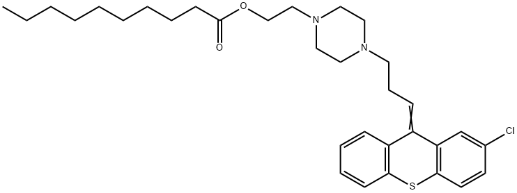 2-[4-[3-(2-chloro-9H-thioxanthen-9-ylidene)propyl]piperazinyl] decanoate Struktur