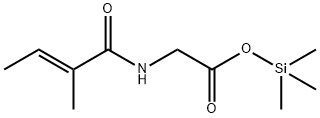 N-[(E)-2-メチル-1-オキソ-2-ブテニル]グリシントリメチルシリル 化学構造式