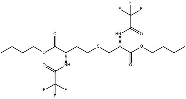 S-[(2R)-3-Butoxy-3-oxo-2-[(trifluoroacetyl)amino]propyl]-N-trifluoroacetyl-L-homocysteine butyl ester Struktur