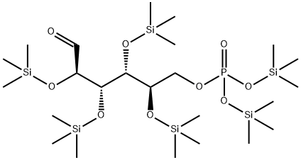 2-O,3-O,4-O,5-O-テトラキス(トリメチルシリル)-D-グルコース6-[りん酸ビス(トリメチルシリル)] 化学構造式