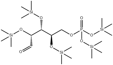 (2R,3R,4R)-2,3,4-トリス[(トリメチルシリル)オキシ]-5-[[ビス[(トリメチルシリル)オキシ]ホスフィニル]オキシ]ペンタナール 化学構造式
