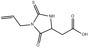 (1-アリル-5-オキソ-2-チオキソイミダゾリジン-4-イル)酢酸 化学構造式