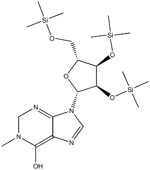 1-Methyl-2'-O,3'-O,5'-O-tris(trimethylsilyl)inosine Structure