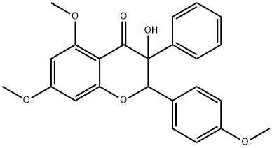 2,3-Dihydro-3-hydroxy-5,7-dimethoxy-2-(4-methoxyphenyl)-3-phenyl-4H-1-benzopyran-4-one Struktur