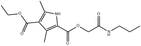 1H-Pyrrole-2,4-dicarboxylicacid,3,5-dimethyl-,4-ethyl2-[2-oxo-2-(propylamino)ethyl]ester(9CI) Structure
