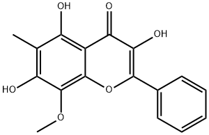 3,5,7-Trihydroxy-8-methoxy-6-methyl-2-phenyl-4H-1-benzopyran-4-one 结构式